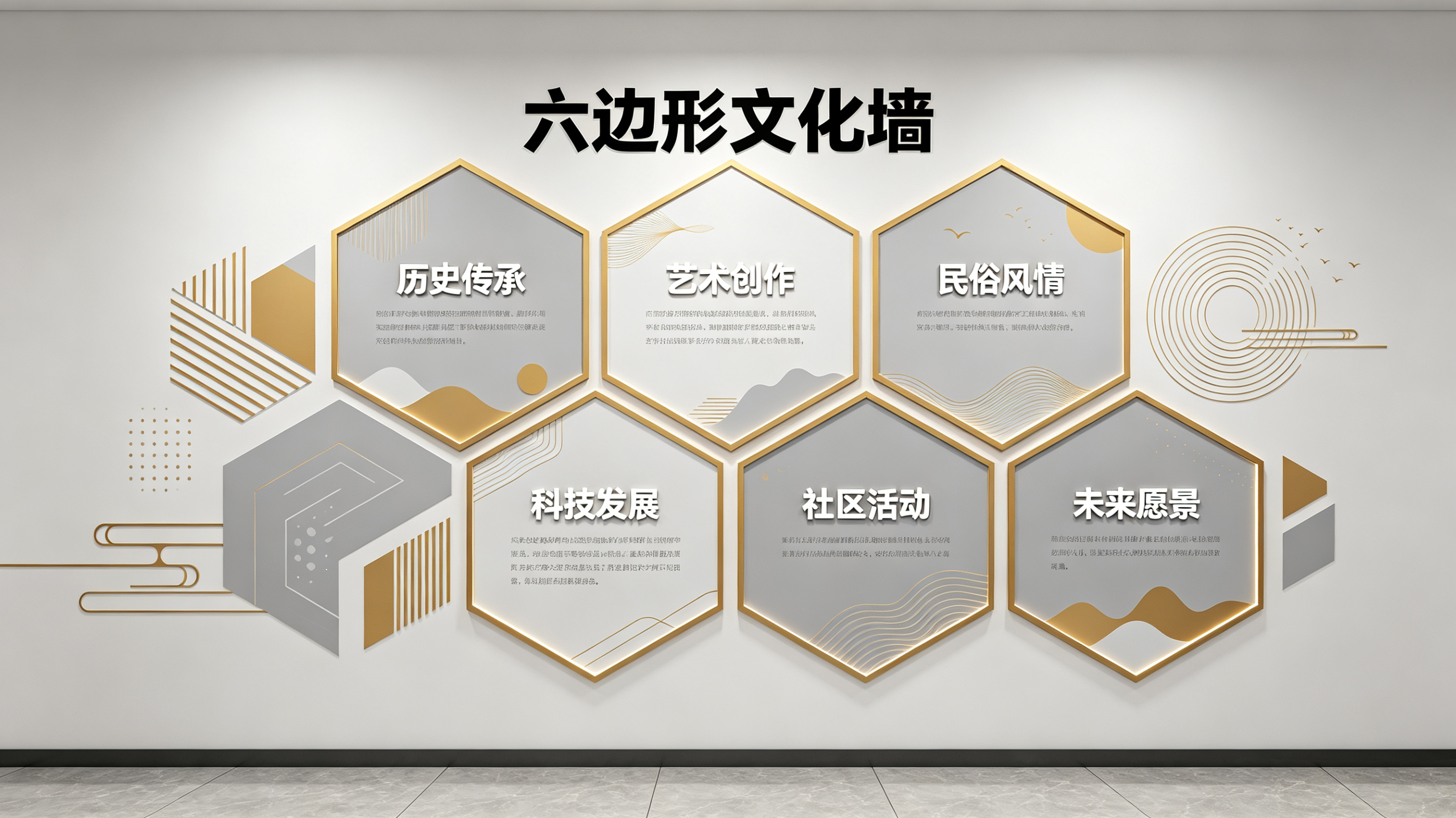 元江企业文化墙 | 六边形信息美学